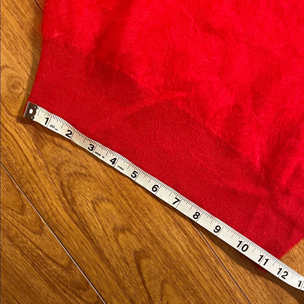 J. Crew Vibrant Red Crew Neck brushed cashmere short sleeve sweater - Picture 2 of 4